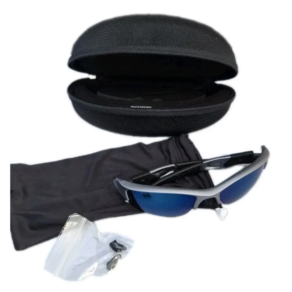 Oakley Vintage FLAK Jacket 2.0 XLJ Sunglasses UV Drk Gry/Blue Polarized Ice Lens